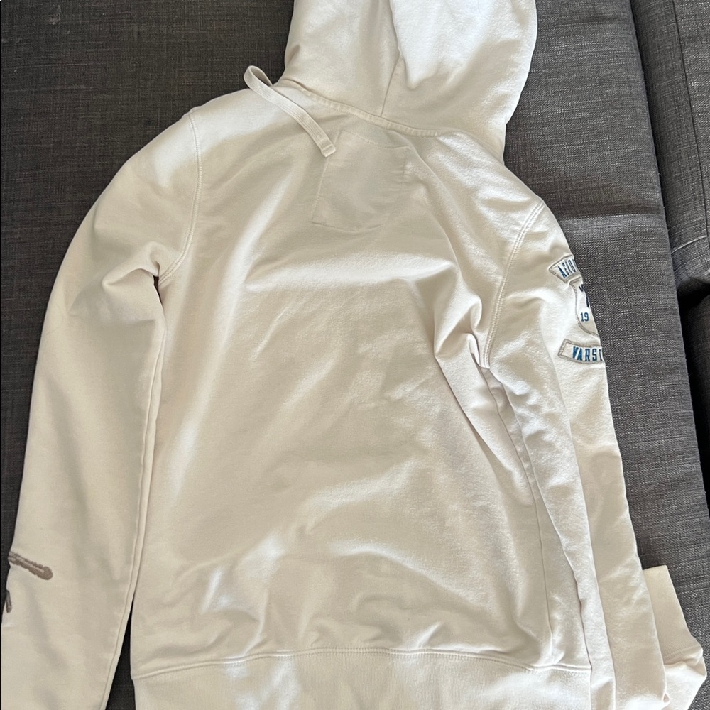 Aeropostale Cream Hoodie with Navy Patch Details - Picture 6 of 7